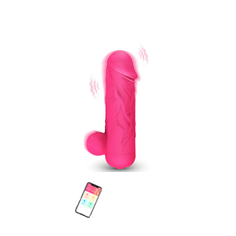 Item F92978 App-Controlled Dildo Vibrator IPX7 Waterproof – 9-Frequency Teledildonics Accessory for Wholesale Adult Wellness | Rechargeable Smart Dildo with Compliance Standards 
